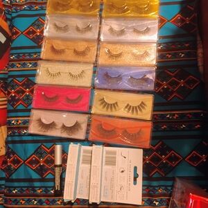 Mixed False Eyelash Sets - 12 Sets Of 9 Assorted Styles +3 Tubes Of Lash Glue
